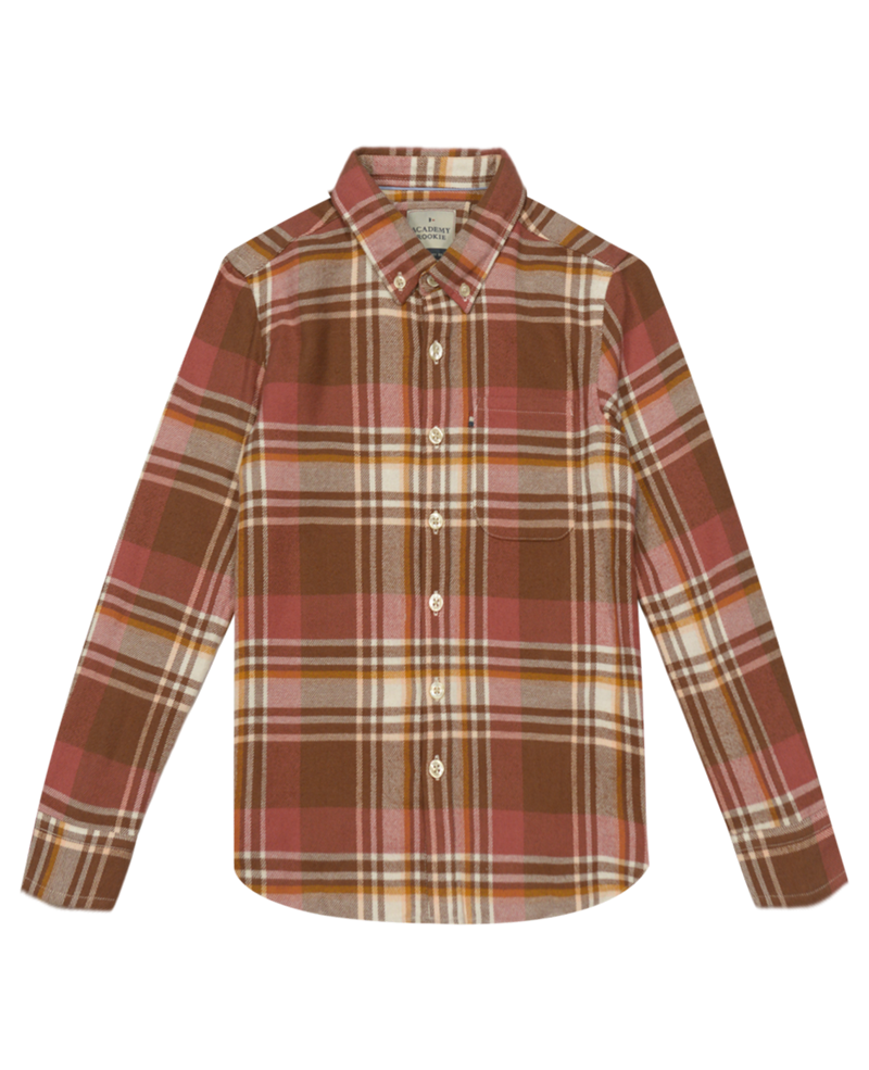 boy flannel R22W816 BARN RED-1