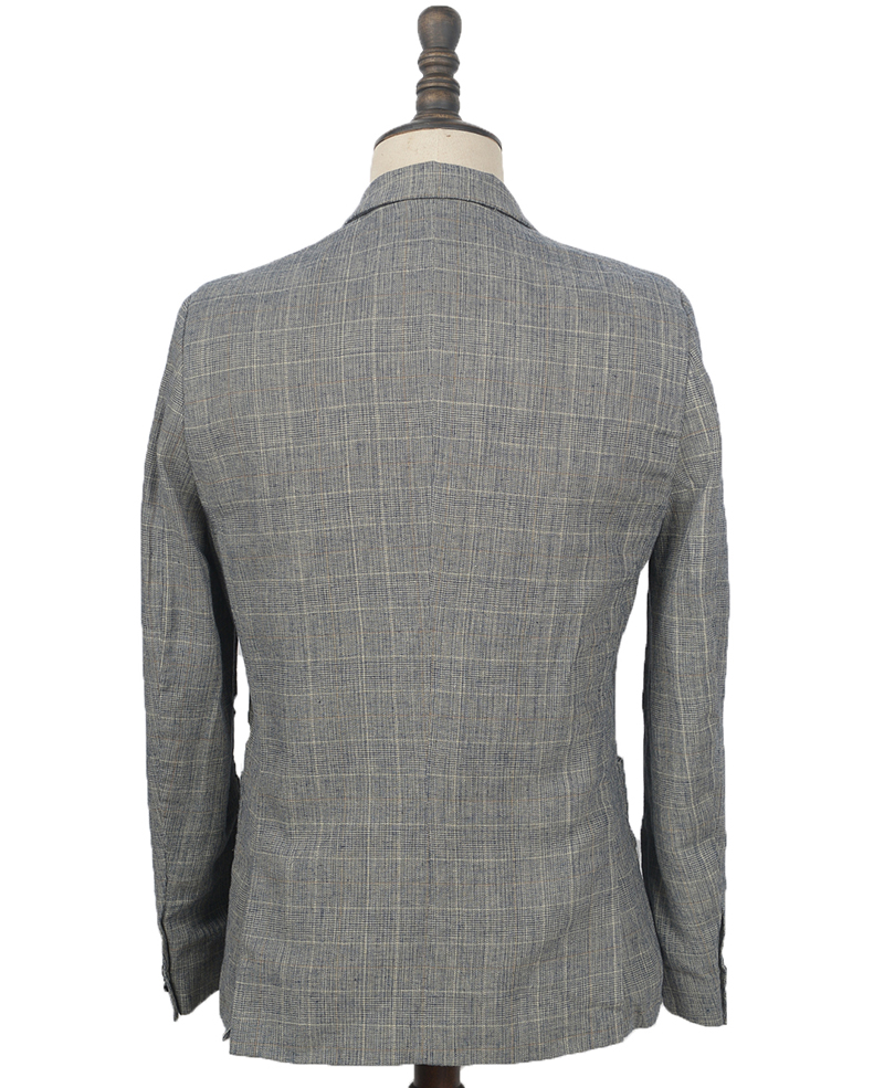 111340 mens blazer check on linen