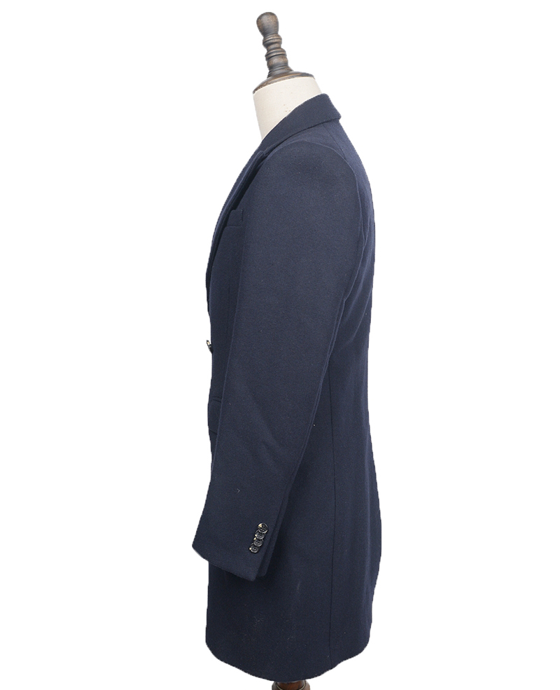 Mens wool coat herringbone M6C013