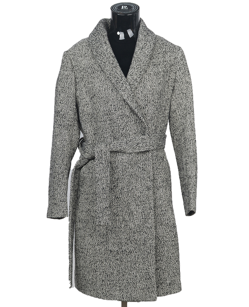 Women wool coat 01V632W herringbone