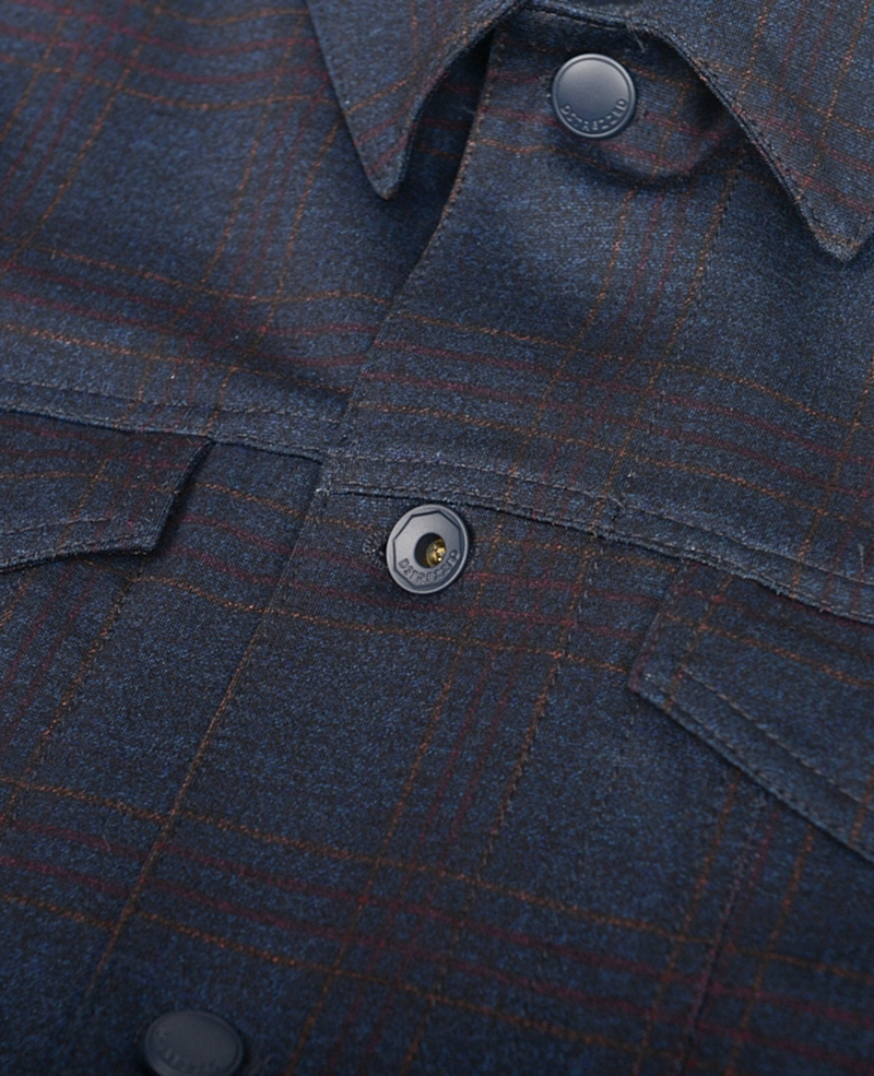 111324 jeans jacket scottish check