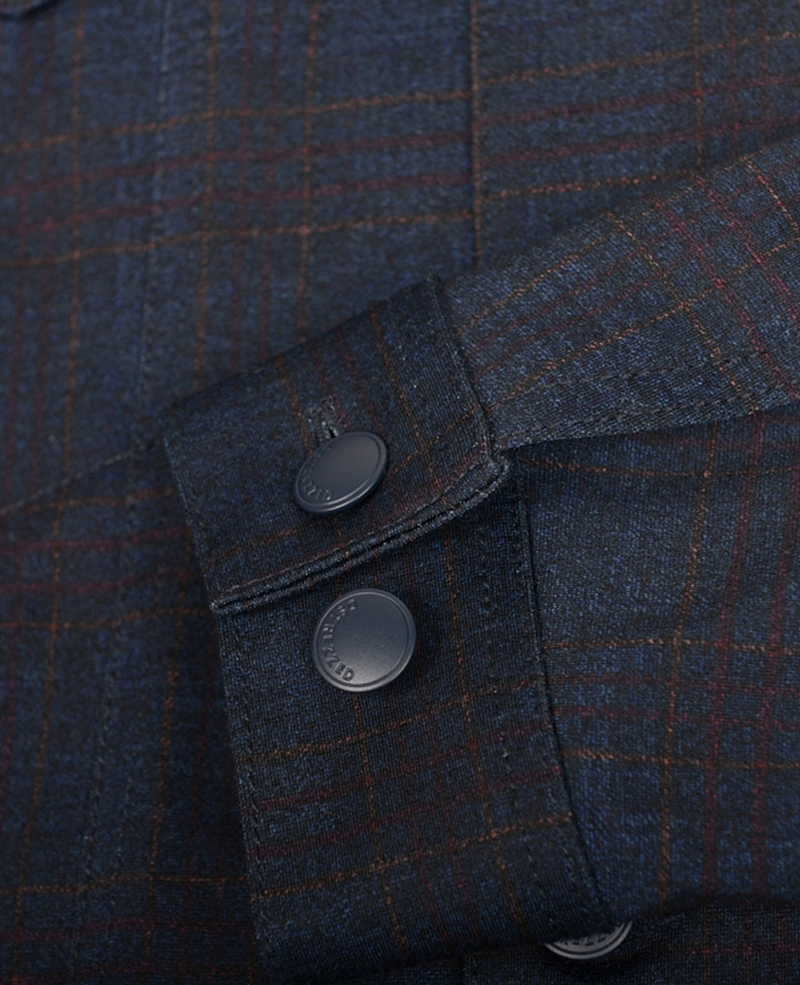 111324 jeans jacket scottish check