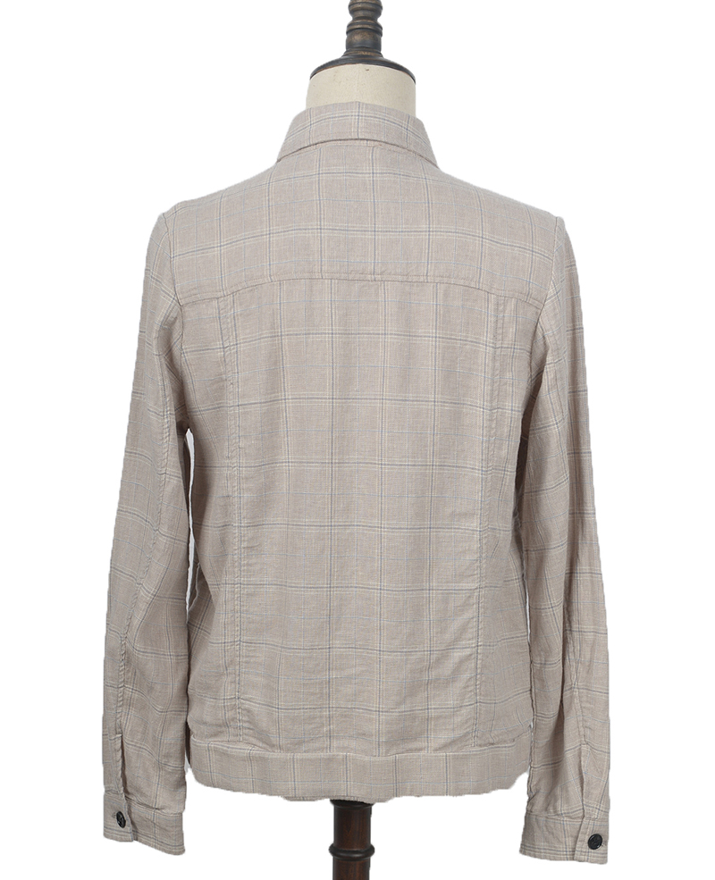 150010 MENS JACKET LINEN CHECK