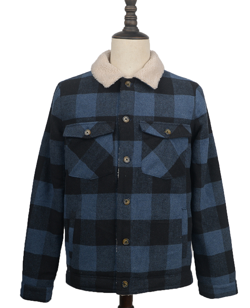 AC3W219 MENS JACKET NAVY PLAID