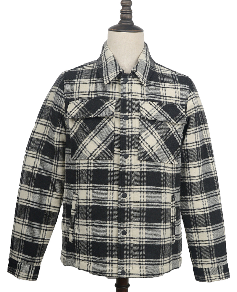 AC3W220 MENS JACKET NAVY WOOL PLAID