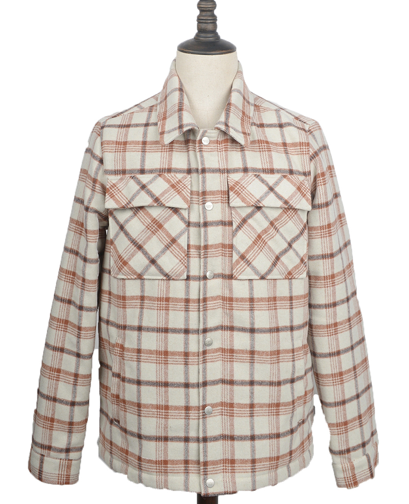 AC3W220 MENS JACKET OFFWHITE WOOL PLAID