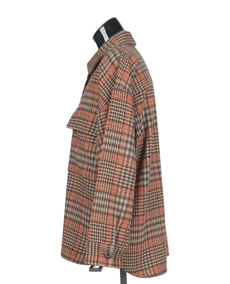 AC-AW3W210 women overshirts orange plaid