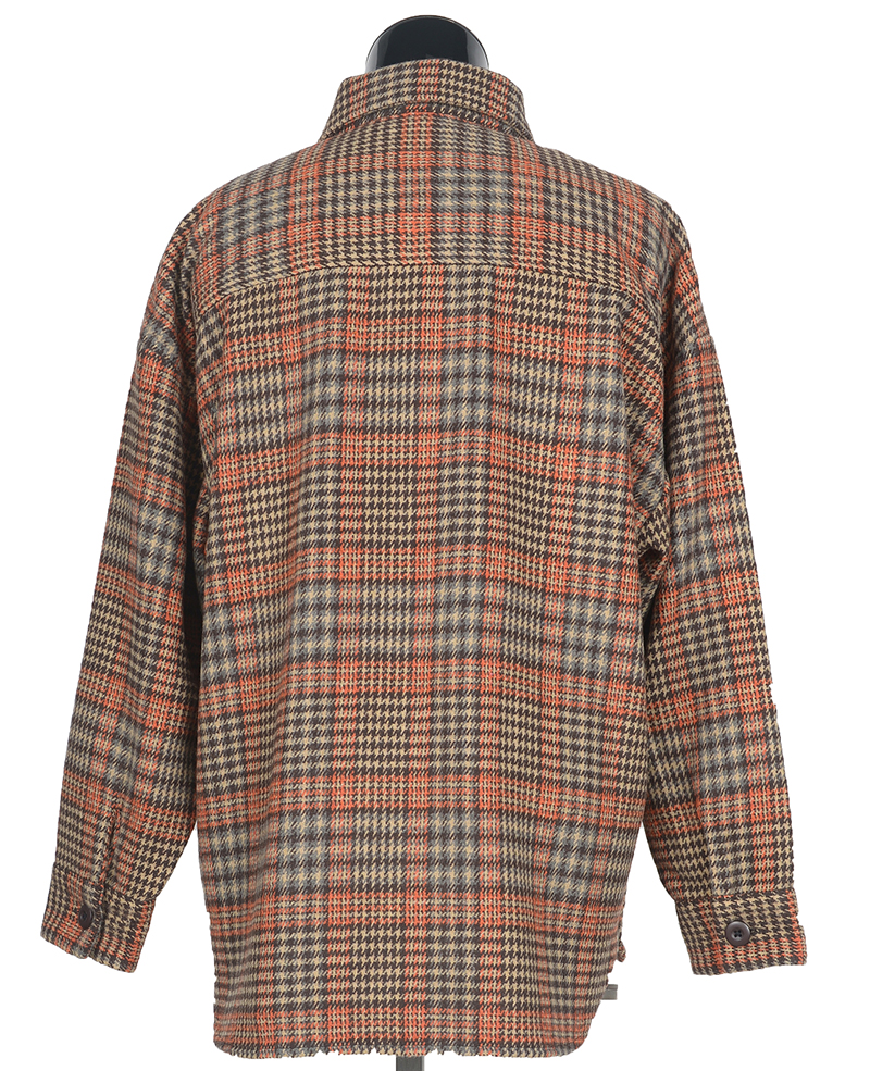 AC-AW3W210 women overshirts orange plaid