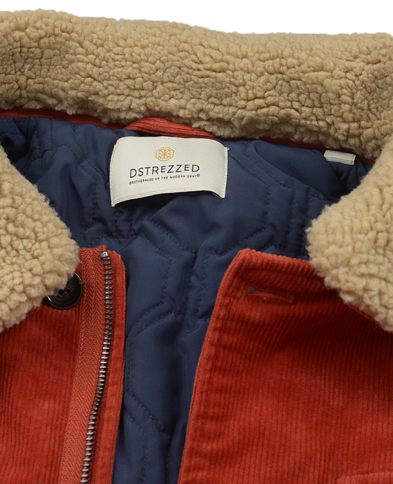 Men jacket corduroy with sherpa collar