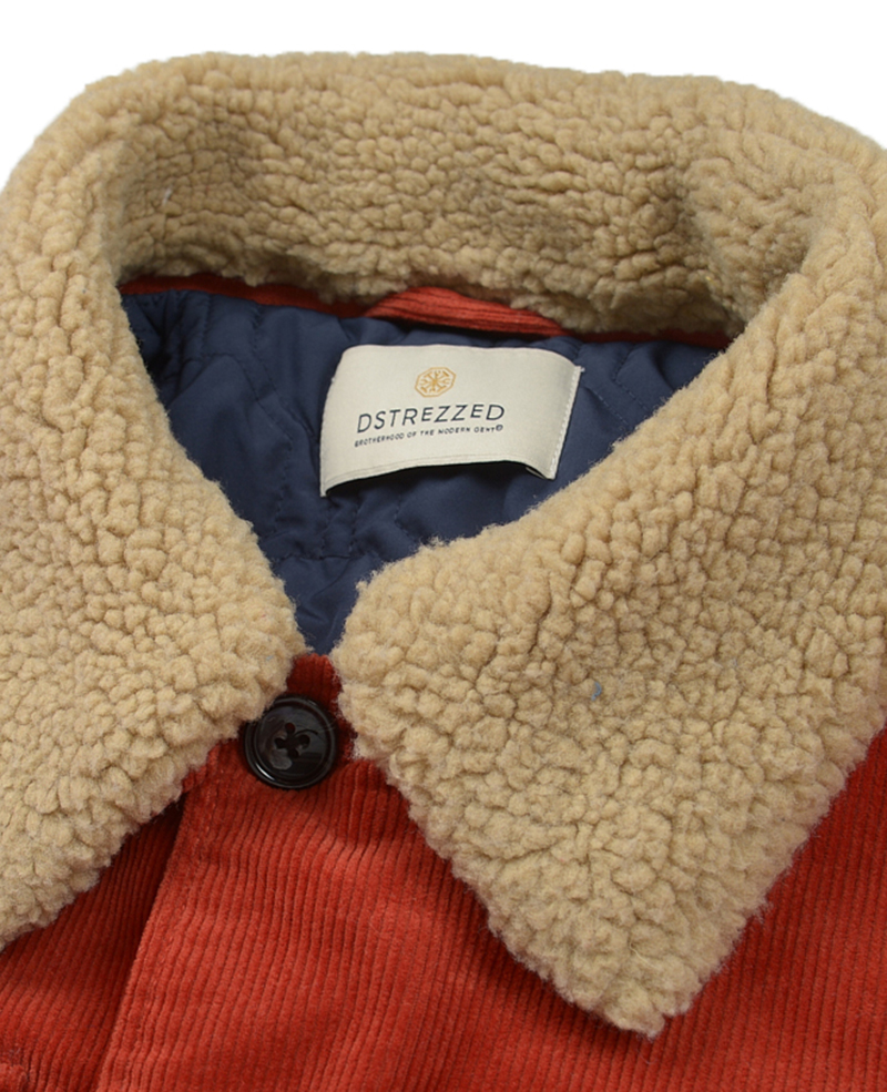 Men jacket corduroy with sherpa collar