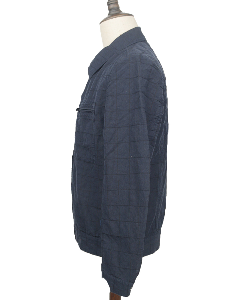 Mens jacket linen dobby check