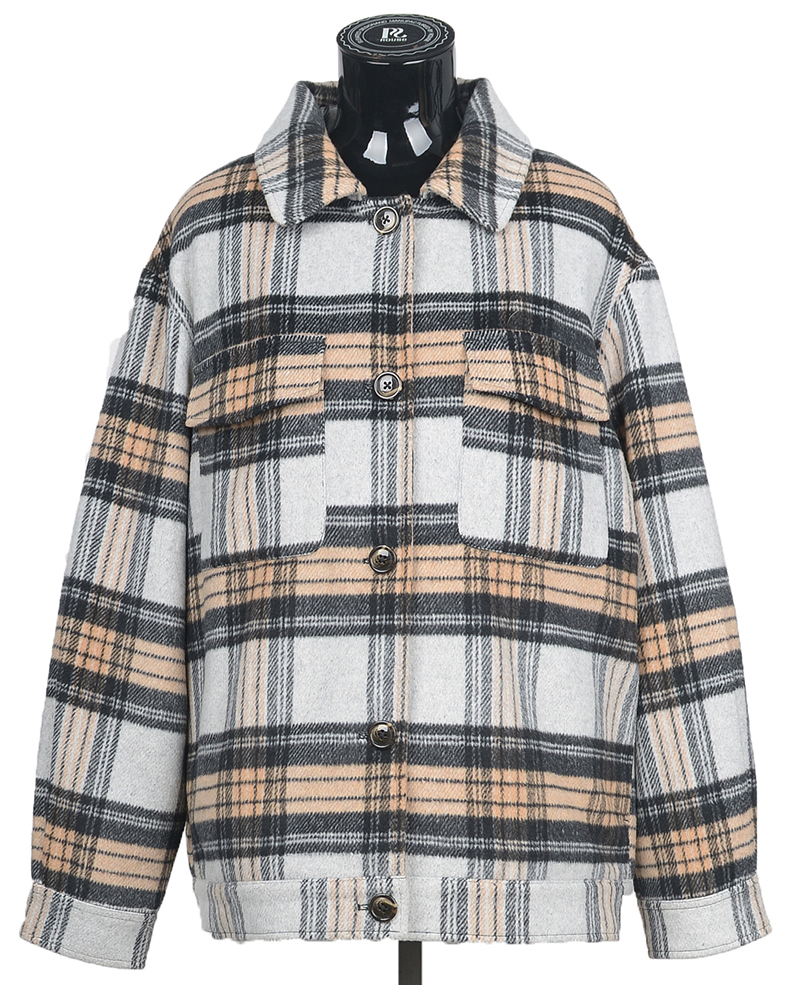 Women jacket woolen plaid