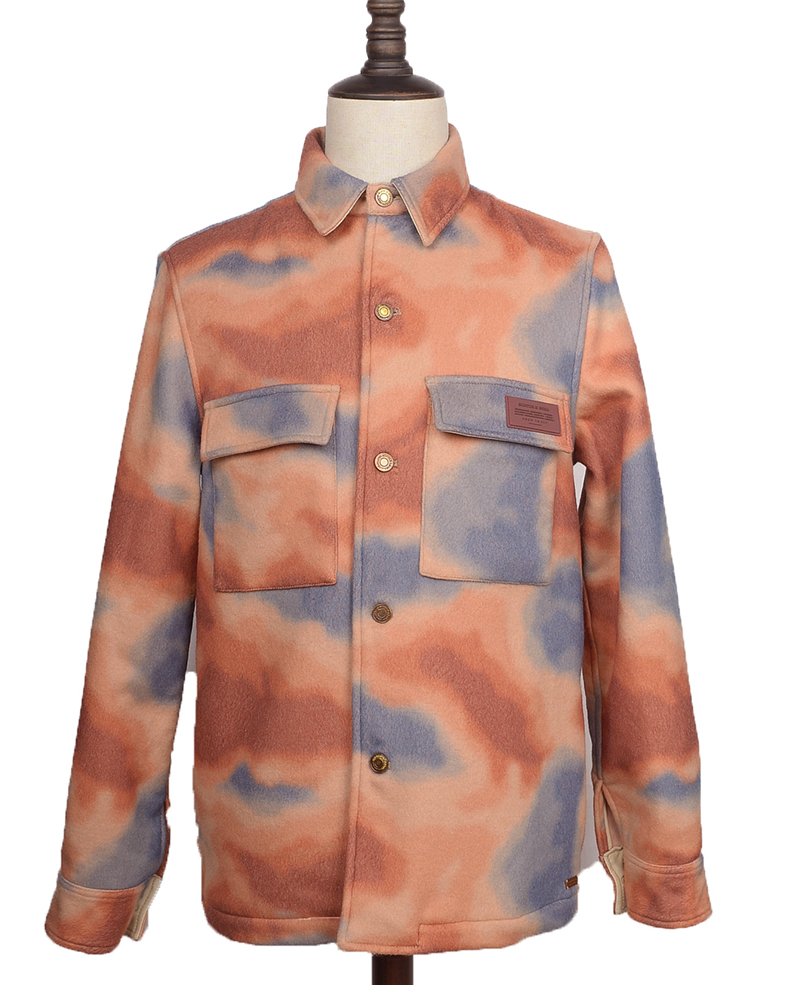 Mens overshirt printed wool 163277