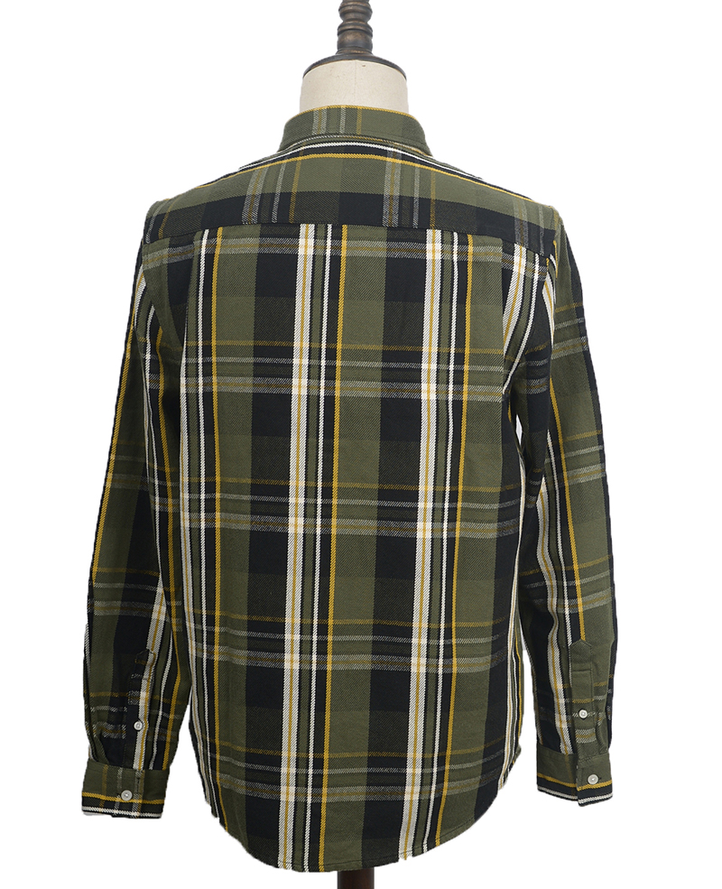 AC3W823 MENS SHIRTS OLIVE PLAID