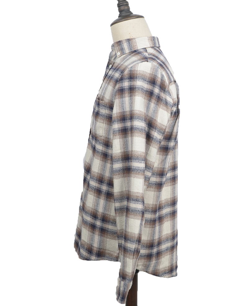 AC3W826 mens shirts natural plaid