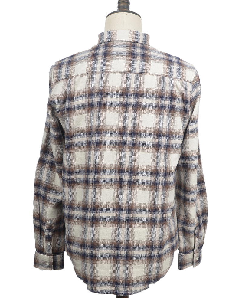 AC3W826 mens shirts natural plaid