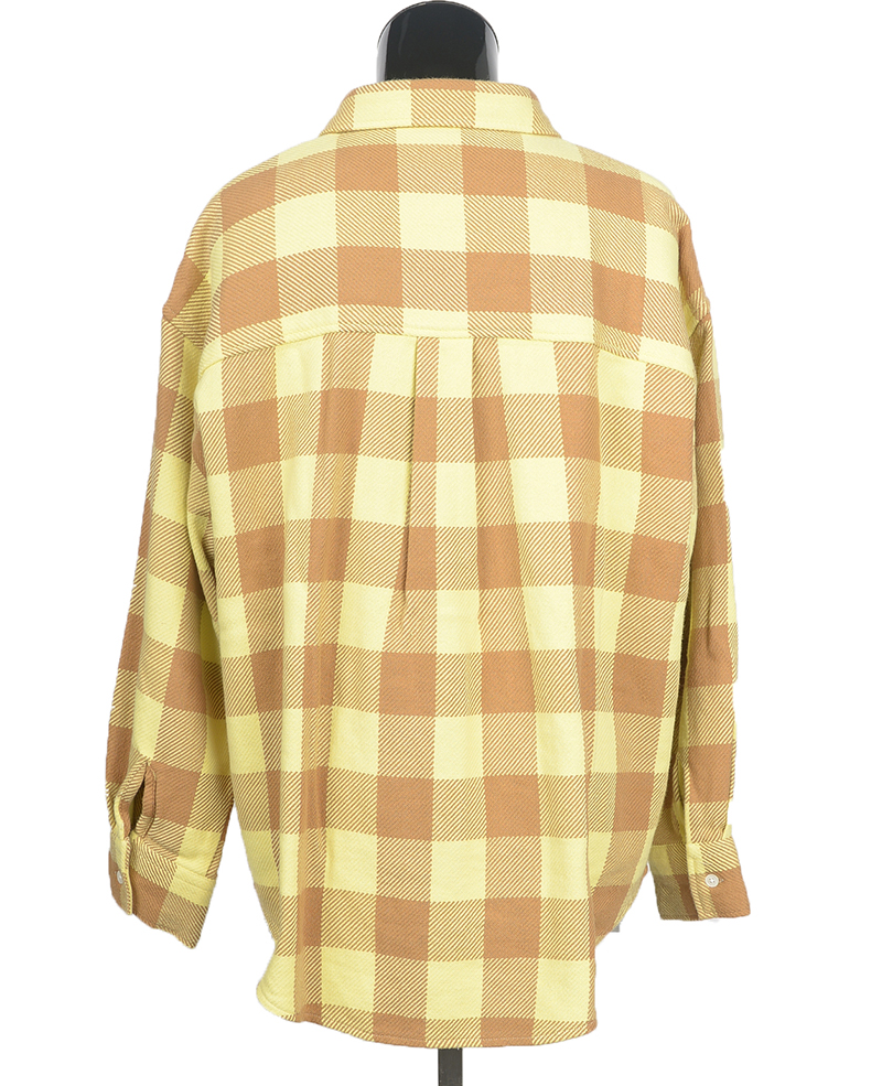 AC3W831 women shirts tan plaid heavy flannel