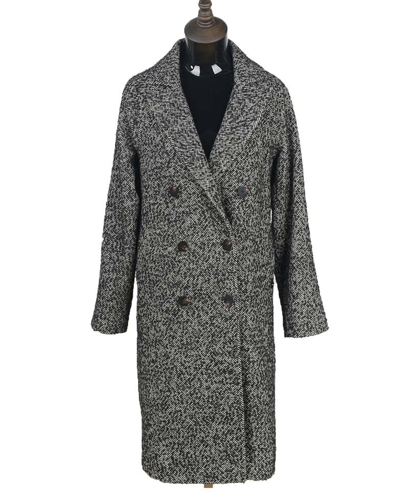 163613 Ladies coat herringbone boucle