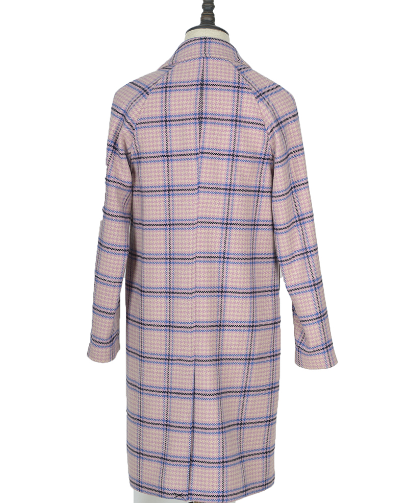 163613 Ladies wool coat pink plaid