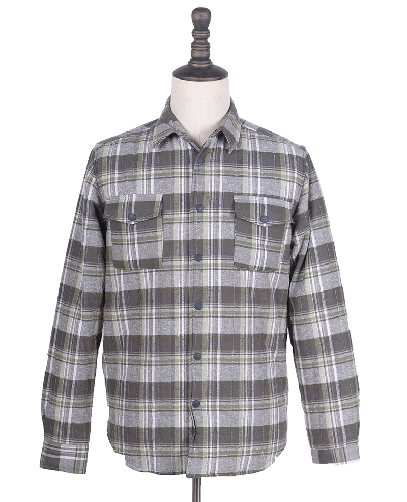 303626 OVERSHIRT PADDED SLBU CHECK DK ARMY