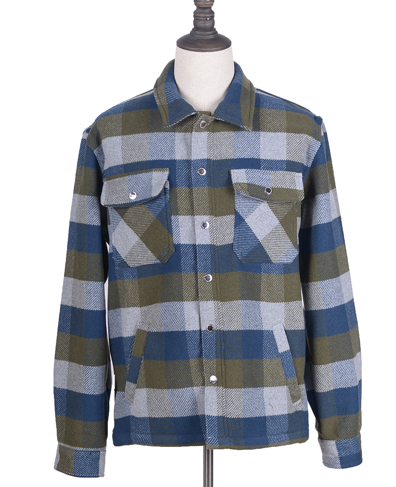 1310173 overshirt blue olive check