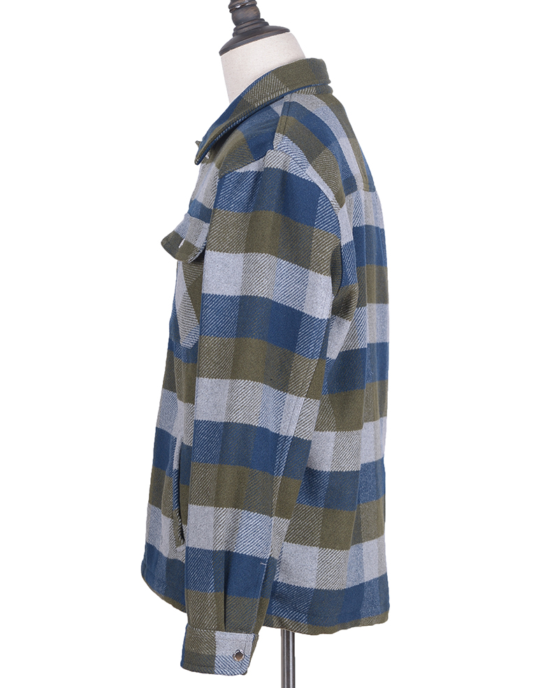 1310173 overshirt blue olive check