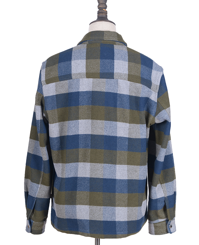 1310173 overshirt blue olive check