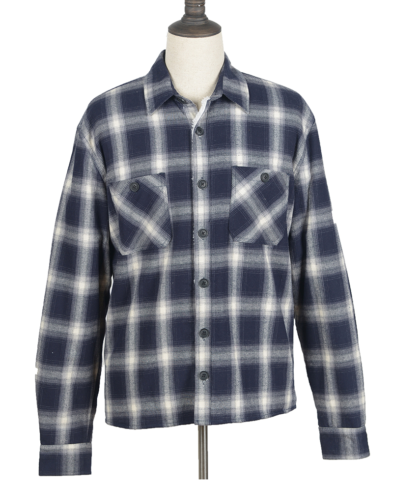 3153789(M9J046) overshirt flannel with sherpa lined